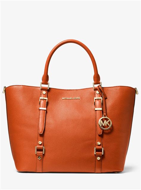 orange michael kors large bag leather|Michael Kors orange totes.